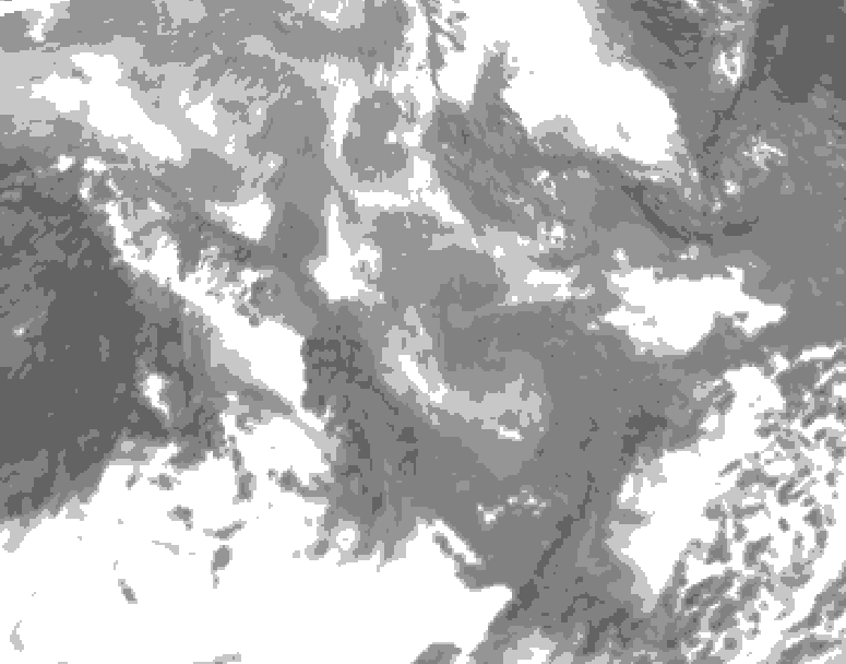 GDPS total cloud 198 hour forecast chart for Canada based on 2026/01/05 1200Z data