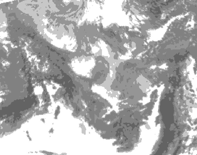 GDPS total cloud 222 hour forecast chart for Canada based on 2026/01/05 1200Z data