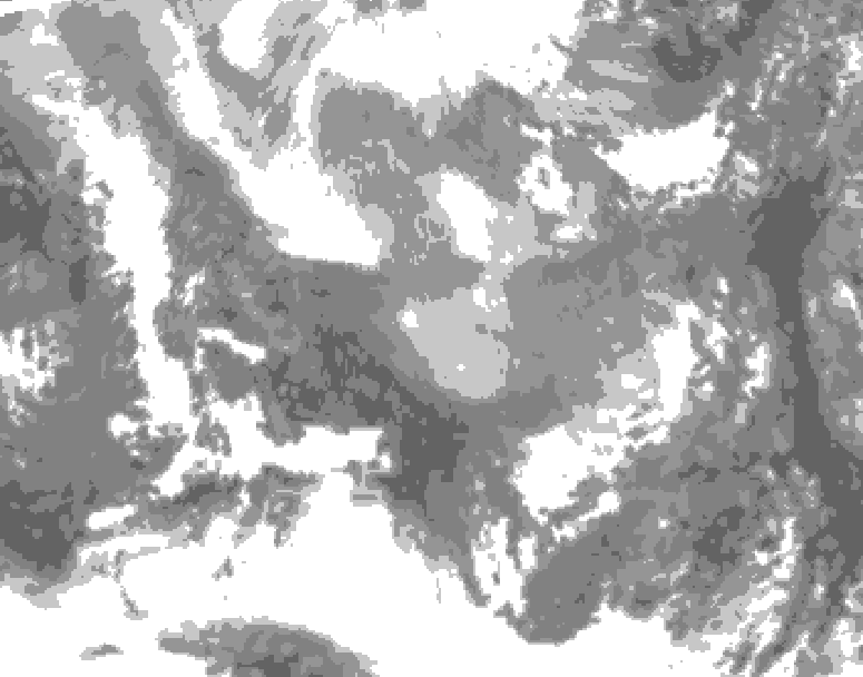GDPS total cloud 240 hour forecast chart for Canada based on 2026/01/05 1200Z data