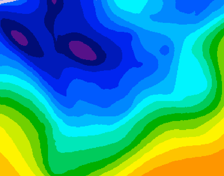 GDPS 500 millibar geopotential height 072 hour forecast chart for Canada based on 2026/01/06 0000Z data
