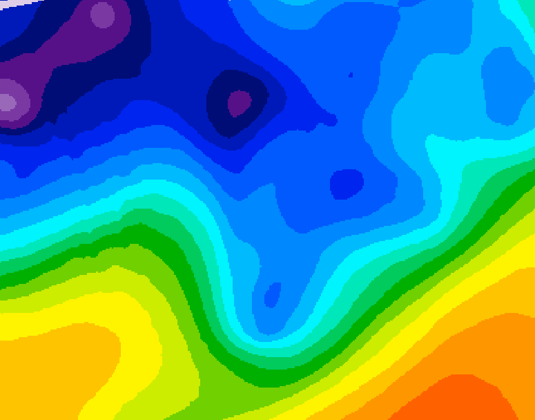 GDPS 500 millibar geopotential height 108 hour forecast chart for Canada based on 2026/01/06 0000Z data