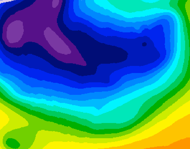GDPS 500 millibar geopotential height 012 hour forecast chart for Canada based on 2026/01/06 1200Z data