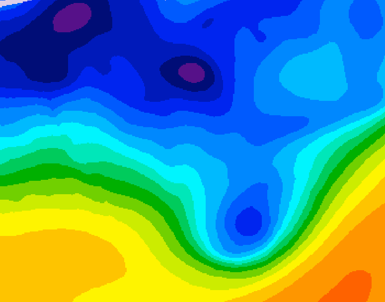 GDPS 500 millibar geopotential height 120 hour forecast chart for Canada based on 2026/01/06 1200Z data