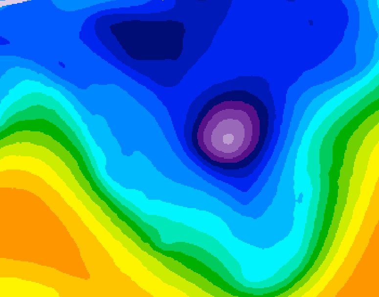 GDPS 500 millibar geopotential height 222 hour forecast chart for Canada based on 2026/01/06 1200Z data