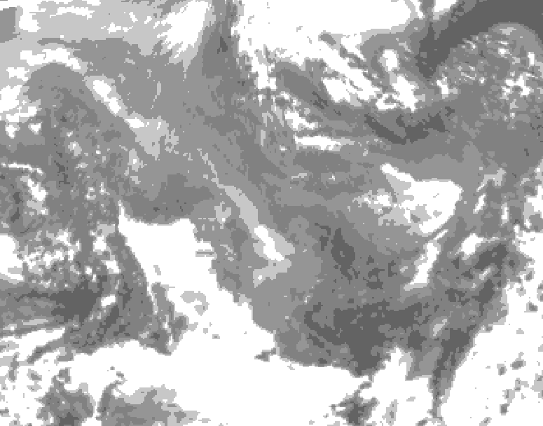 GDPS total cloud 024 hour forecast chart for Canada based on 2026/01/06 0000Z data