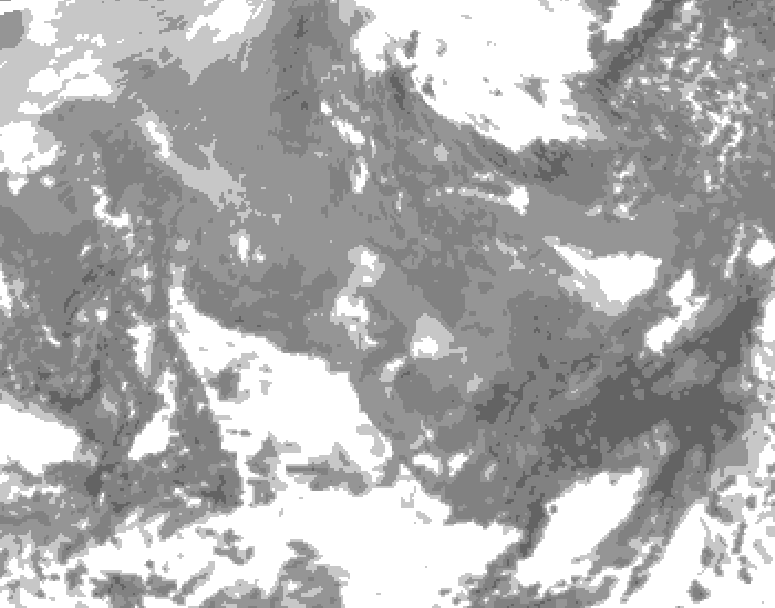 GDPS total cloud 036 hour forecast chart for Canada based on 2026/01/06 0000Z data