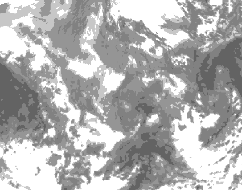 GDPS total cloud 072 hour forecast chart for Canada based on 2026/01/06 0000Z data