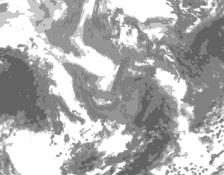 GDPS total cloud 084 hour forecast chart for Canada based on 2026/01/06 0000Z data