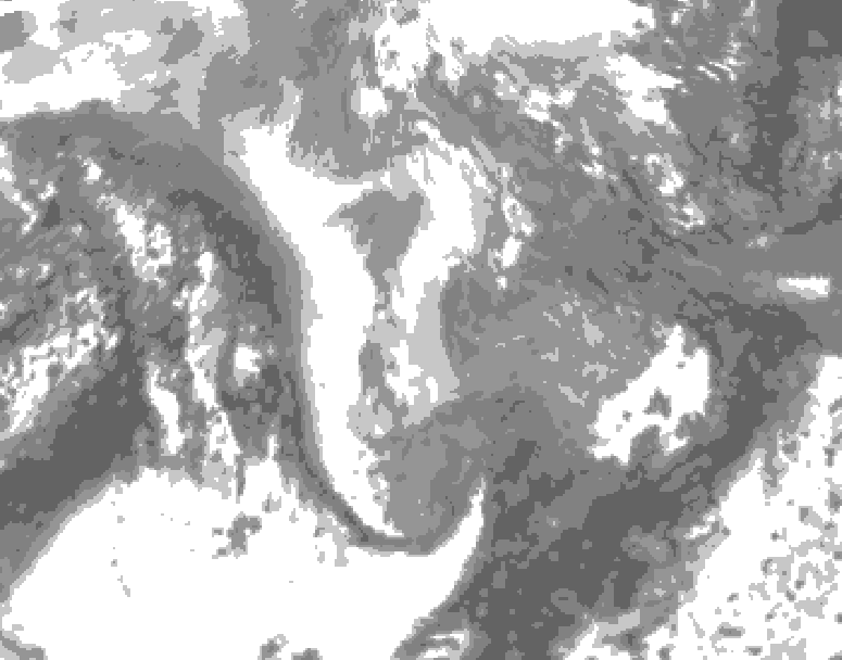 GDPS total cloud 108 hour forecast chart for Canada based on 2026/01/06 0000Z data