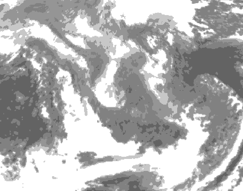 GDPS total cloud 162 hour forecast chart for Canada based on 2026/01/06 0000Z data