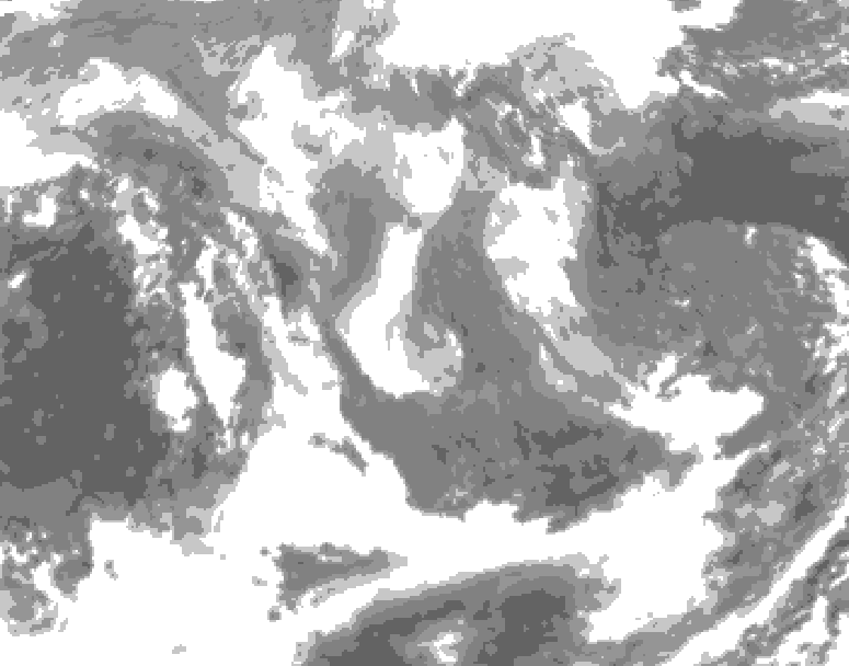 GDPS total cloud 168 hour forecast chart for Canada based on 2026/01/06 0000Z data