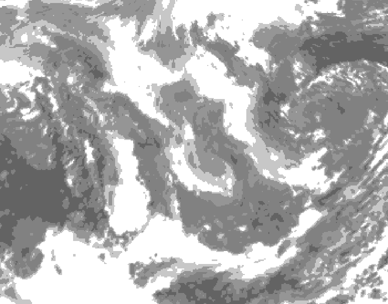 GDPS total cloud 180 hour forecast chart for Canada based on 2026/01/06 0000Z data