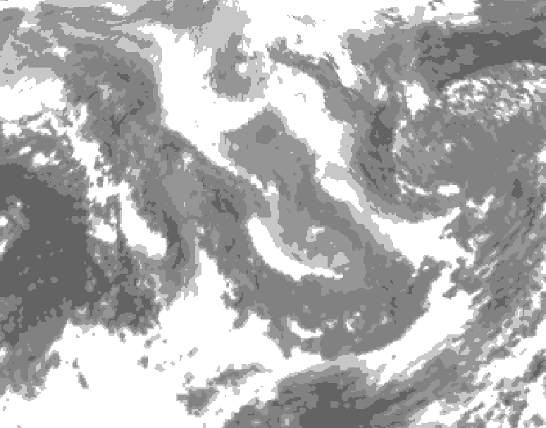 GDPS total cloud 186 hour forecast chart for Canada based on 2026/01/06 0000Z data