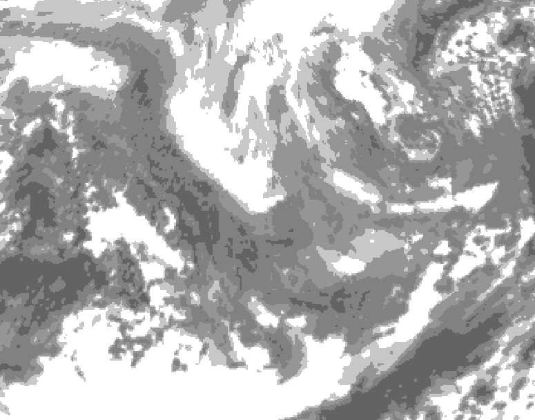 GDPS total cloud 210 hour forecast chart for Canada based on 2026/01/06 0000Z data