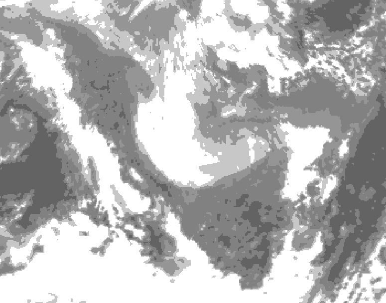 GDPS total cloud 240 hour forecast chart for Canada based on 2026/01/06 0000Z data