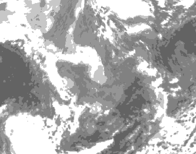 GDPS total cloud 072 hour forecast chart for Canada based on 2026/01/06 1200Z data