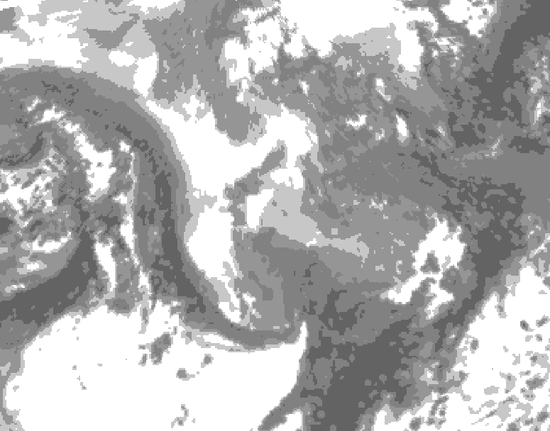 GDPS total cloud 096 hour forecast chart for Canada based on 2026/01/06 1200Z data