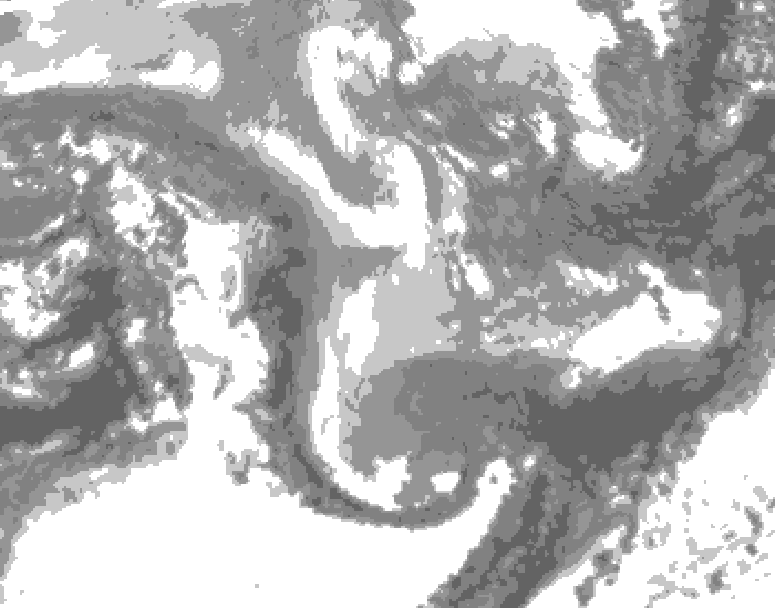 GDPS total cloud 108 hour forecast chart for Canada based on 2026/01/06 1200Z data