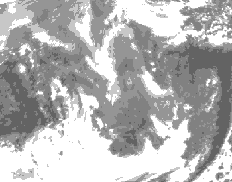 GDPS total cloud 150 hour forecast chart for Canada based on 2026/01/06 1200Z data