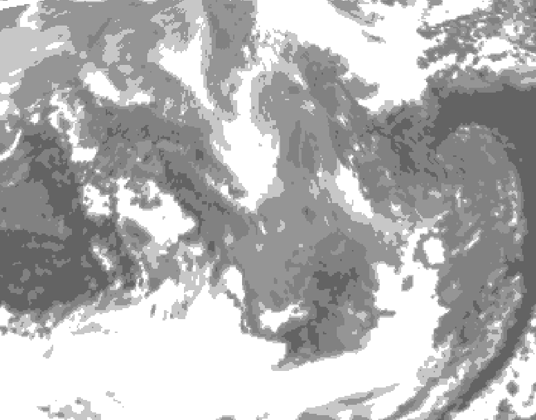 GDPS total cloud 156 hour forecast chart for Canada based on 2026/01/06 1200Z data