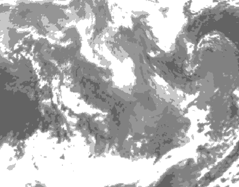 GDPS total cloud 168 hour forecast chart for Canada based on 2026/01/06 1200Z data