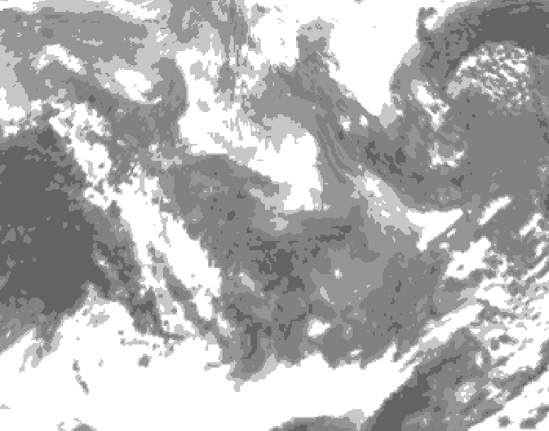 GDPS total cloud 174 hour forecast chart for Canada based on 2026/01/06 1200Z data