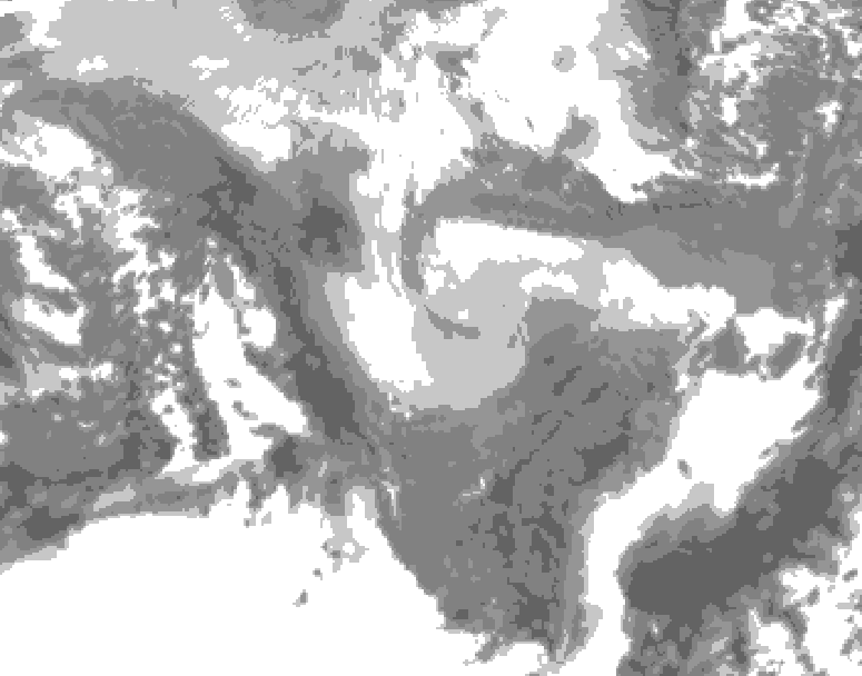 GDPS total cloud 204 hour forecast chart for Canada based on 2026/01/06 1200Z data