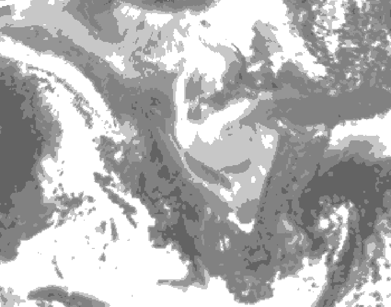 GDPS total cloud 222 hour forecast chart for Canada based on 2026/01/06 1200Z data