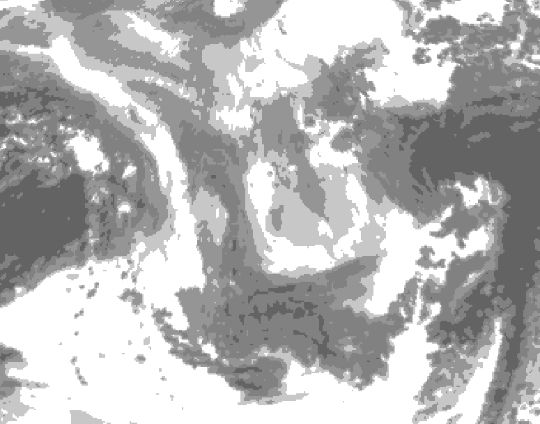 GDPS total cloud 240 hour forecast chart for Canada based on 2026/01/06 1200Z data