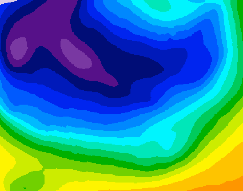 GDPS 500 millibar geopotential height 006 hour forecast chart for Canada based on 2026/01/07 0000Z data
