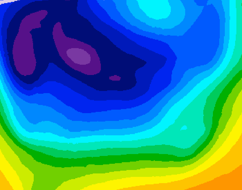 GDPS 500 millibar geopotential height 018 hour forecast chart for Canada based on 2026/01/07 0000Z data
