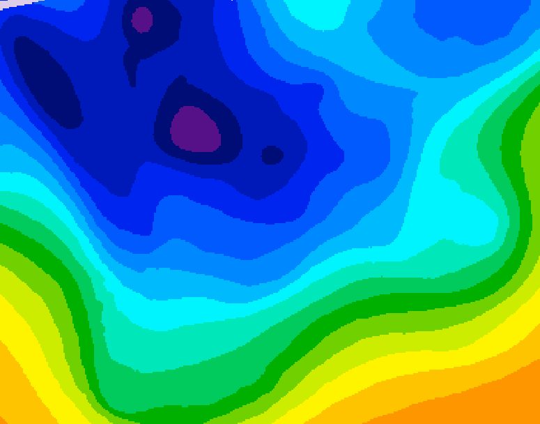 GDPS 500 millibar geopotential height 042 hour forecast chart for Canada based on 2026/01/07 0000Z data
