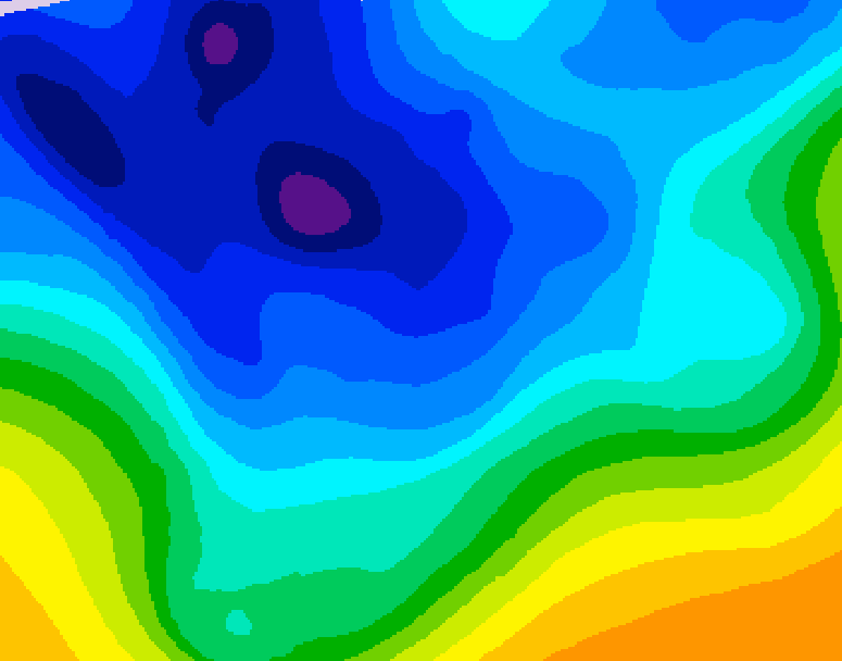 GDPS 500 millibar geopotential height 048 hour forecast chart for Canada based on 2026/01/07 0000Z data