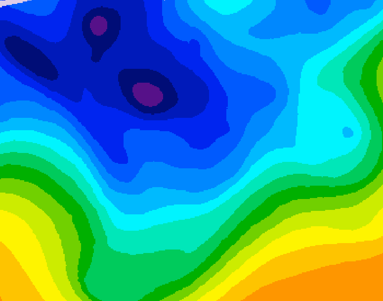 GDPS 500 millibar geopotential height 054 hour forecast chart for Canada based on 2026/01/07 0000Z data