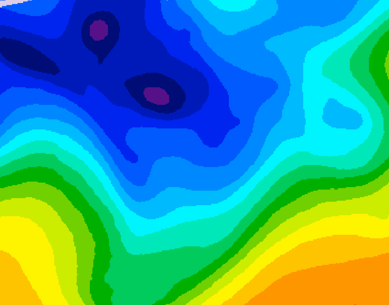 GDPS 500 millibar geopotential height 060 hour forecast chart for Canada based on 2026/01/07 0000Z data