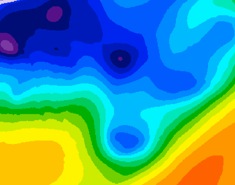 GDPS 500 millibar geopotential height 096 hour forecast chart for Canada based on 2026/01/07 0000Z data