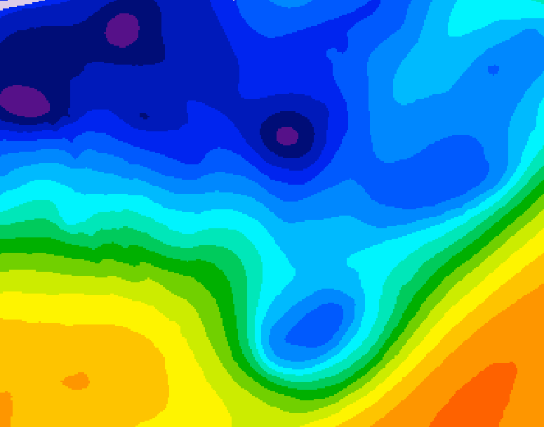 GDPS 500 millibar geopotential height 102 hour forecast chart for Canada based on 2026/01/07 0000Z data