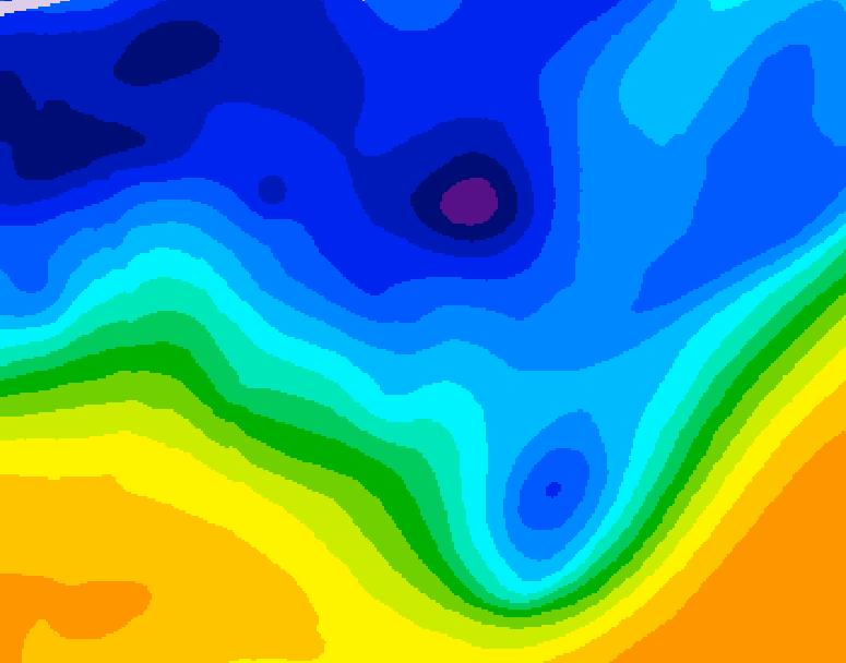 GDPS 500 millibar geopotential height 114 hour forecast chart for Canada based on 2026/01/07 0000Z data