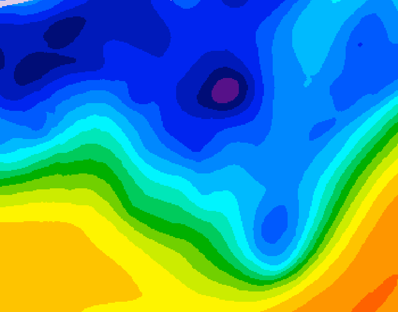 GDPS 500 millibar geopotential height 120 hour forecast chart for Canada based on 2026/01/07 0000Z data