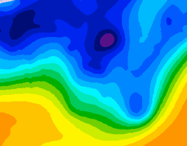 GDPS 500 millibar geopotential height 126 hour forecast chart for Canada based on 2026/01/07 0000Z data