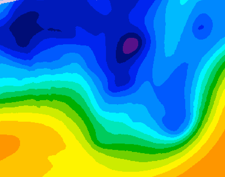 GDPS 500 millibar geopotential height 132 hour forecast chart for Canada based on 2026/01/07 0000Z data