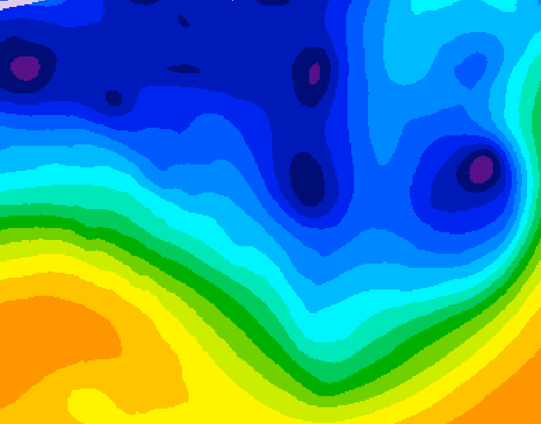 GDPS 500 millibar geopotential height 150 hour forecast chart for Canada based on 2026/01/07 0000Z data