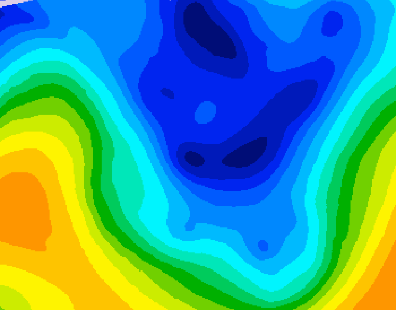 GDPS 500 millibar geopotential height 216 hour forecast chart for Canada based on 2026/01/07 0000Z data
