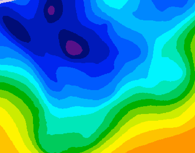 GDPS 500 millibar geopotential height 036 hour forecast chart for Canada based on 2026/01/07 1200Z data