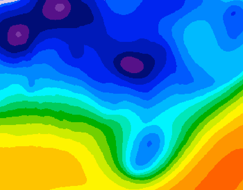 GDPS 500 millibar geopotential height 096 hour forecast chart for Canada based on 2026/01/07 1200Z data