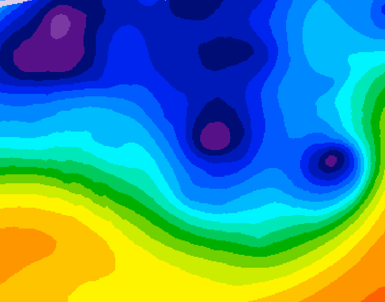 GDPS 500 millibar geopotential height 132 hour forecast chart for Canada based on 2026/01/07 1200Z data