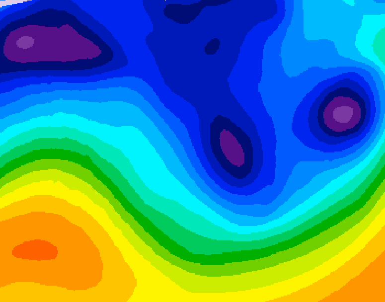 GDPS 500 millibar geopotential height 150 hour forecast chart for Canada based on 2026/01/07 1200Z data