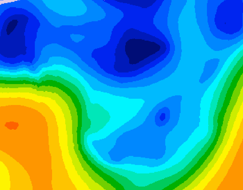 GDPS 500 millibar geopotential height 222 hour forecast chart for Canada based on 2026/01/07 1200Z data