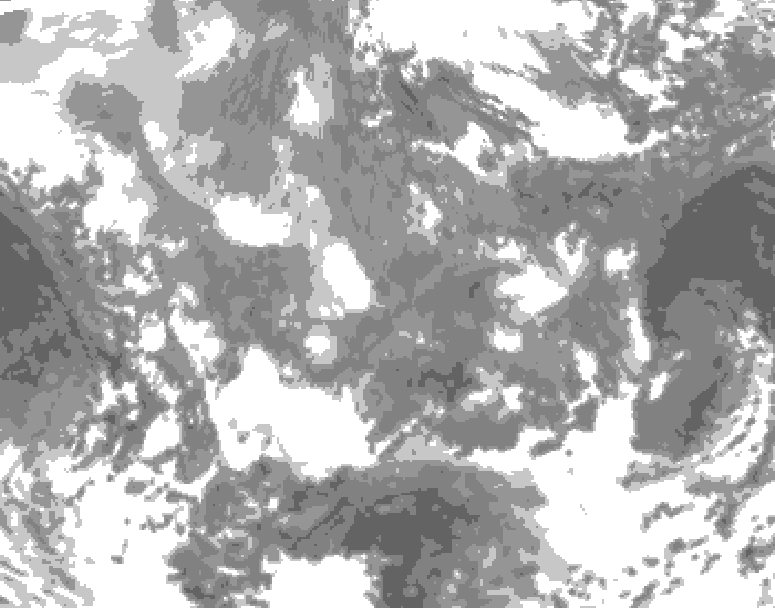 GDPS total cloud 042 hour forecast chart for Canada based on 2026/01/07 0000Z data