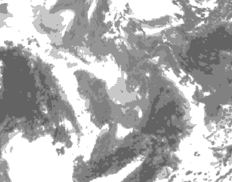 GDPS total cloud 066 hour forecast chart for Canada based on 2026/01/07 0000Z data